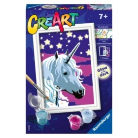CreArt pictura pe numere pentru copii unicorn visator care straluceste in intuneric